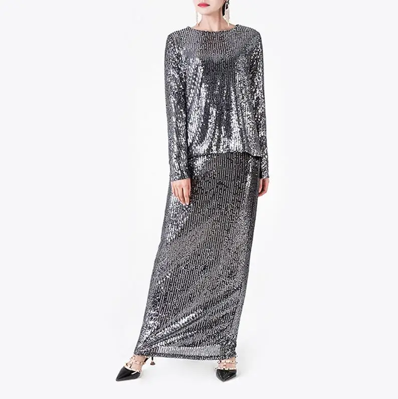gray dress Блесток Абая Дубай мусульманский хиджаб платье Абая для женщин Кафтан Marocain кафтан молитва турецкая исламская одежда платья Elbise - Цвет: gray dress