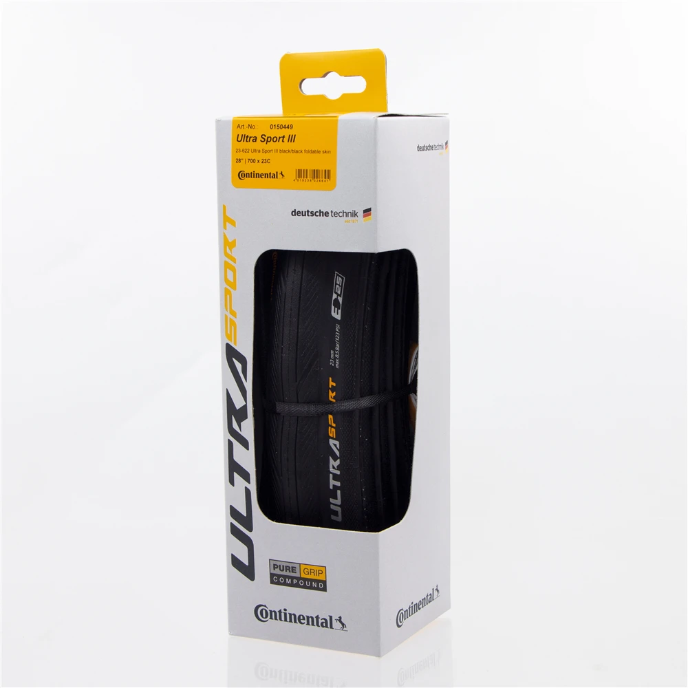 Новый дизайн Continental Ultra Sport III 700x2 3/25 складной чехол для велосипеда PureGrip 3 | Спорт и