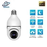 1080p wifi light bulb camera cctv indoor ir night vision two way audio ip wireless camera security monitor v380 pro app