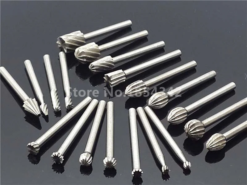 Набор коробок из 20 штук, HSS Dremel, фрезерный станок по дереву, роторный напильник, резной нож, резец, инструменты, аксессуары