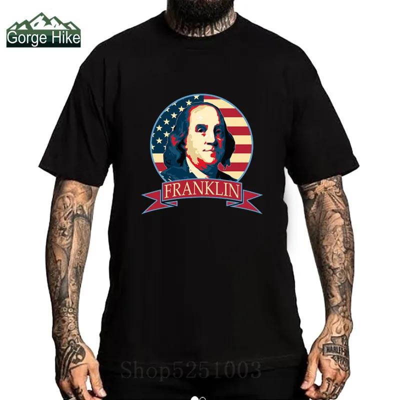 2019 Американский известный Inventor Бенджамин Франсин Футболка Топ чистые хлопковые