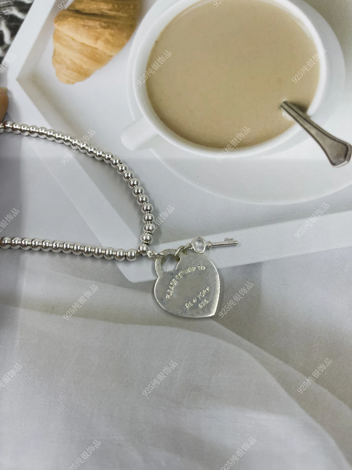 

925 sterling silver 8 mm lovers necklace classic fashion men and women holiday gifts