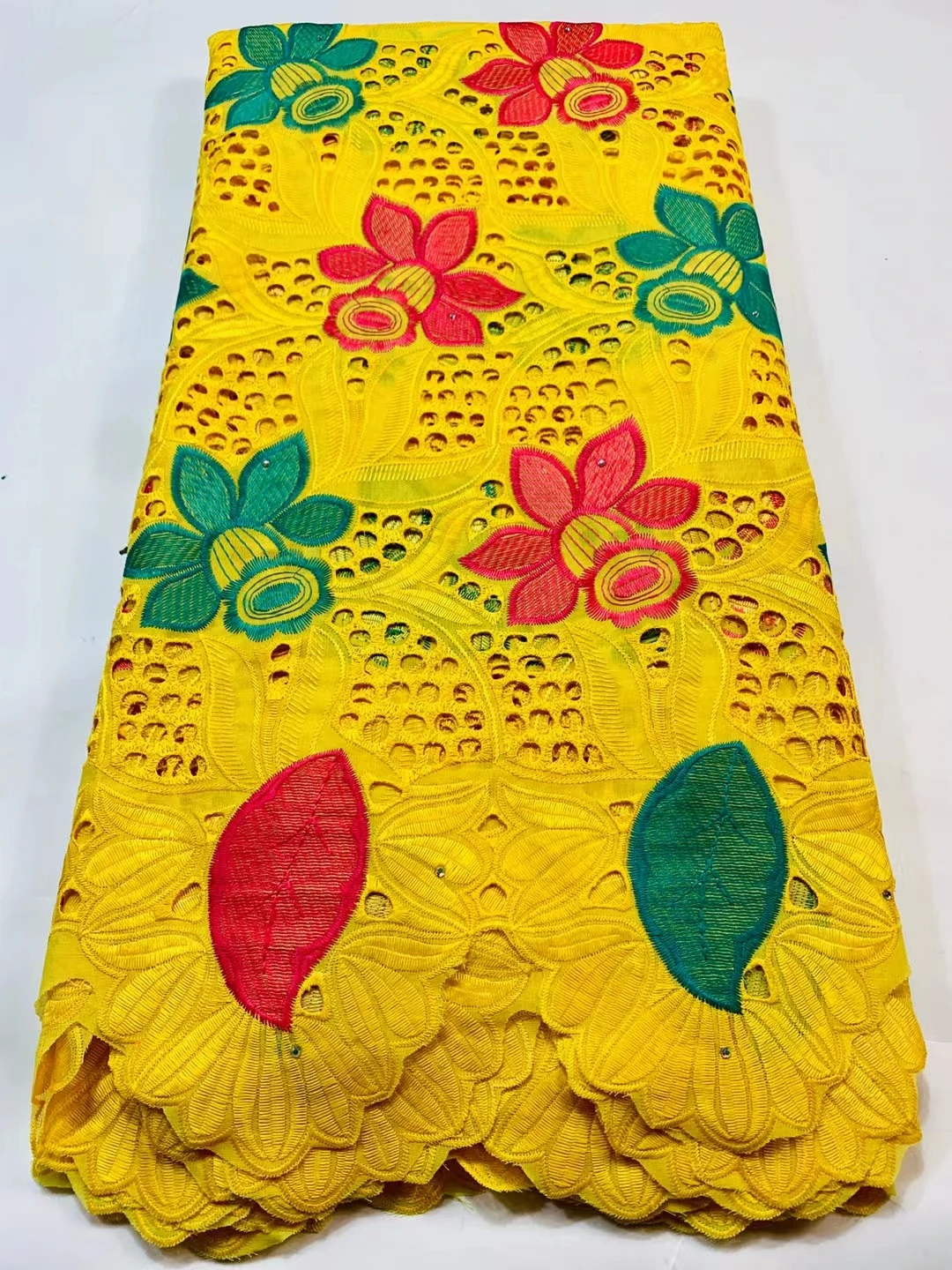 

XSC33 Free shipping Cotton Lace Fabric For party dress,good looking Embroidery African lace fabric!
