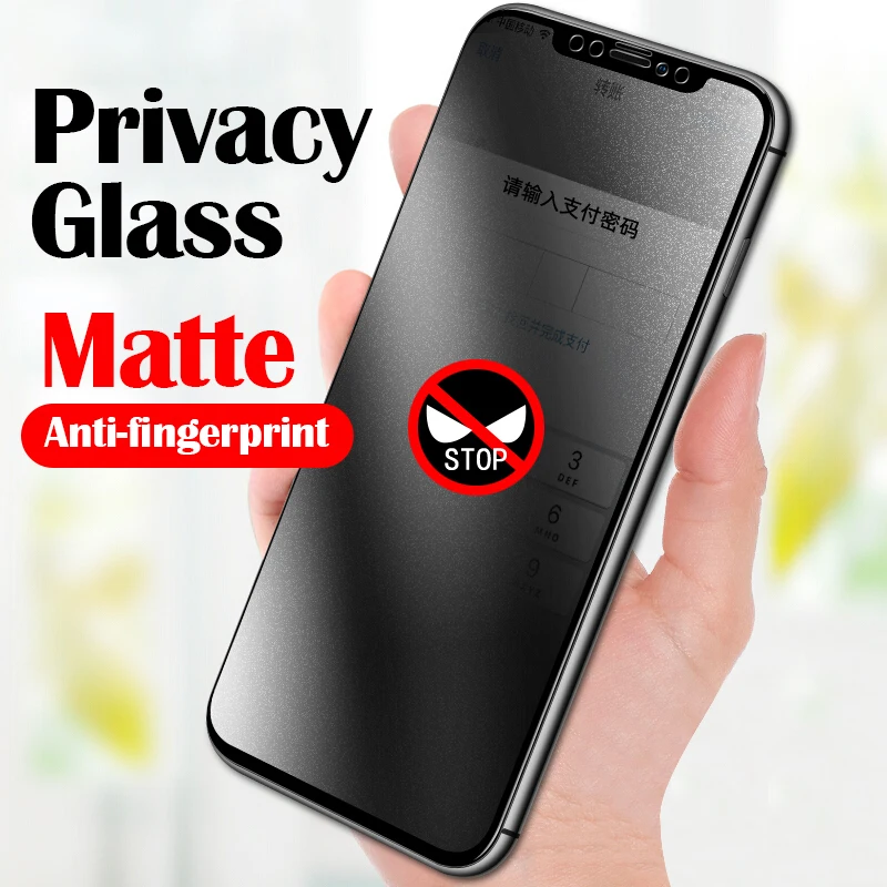 

Privacy Matte Tempered Glass for iPhone 11 12 13 14 Pro XS Max XR 7 8 Plus 12 Mini Anti fingerprint Anti Spy Screen Protector