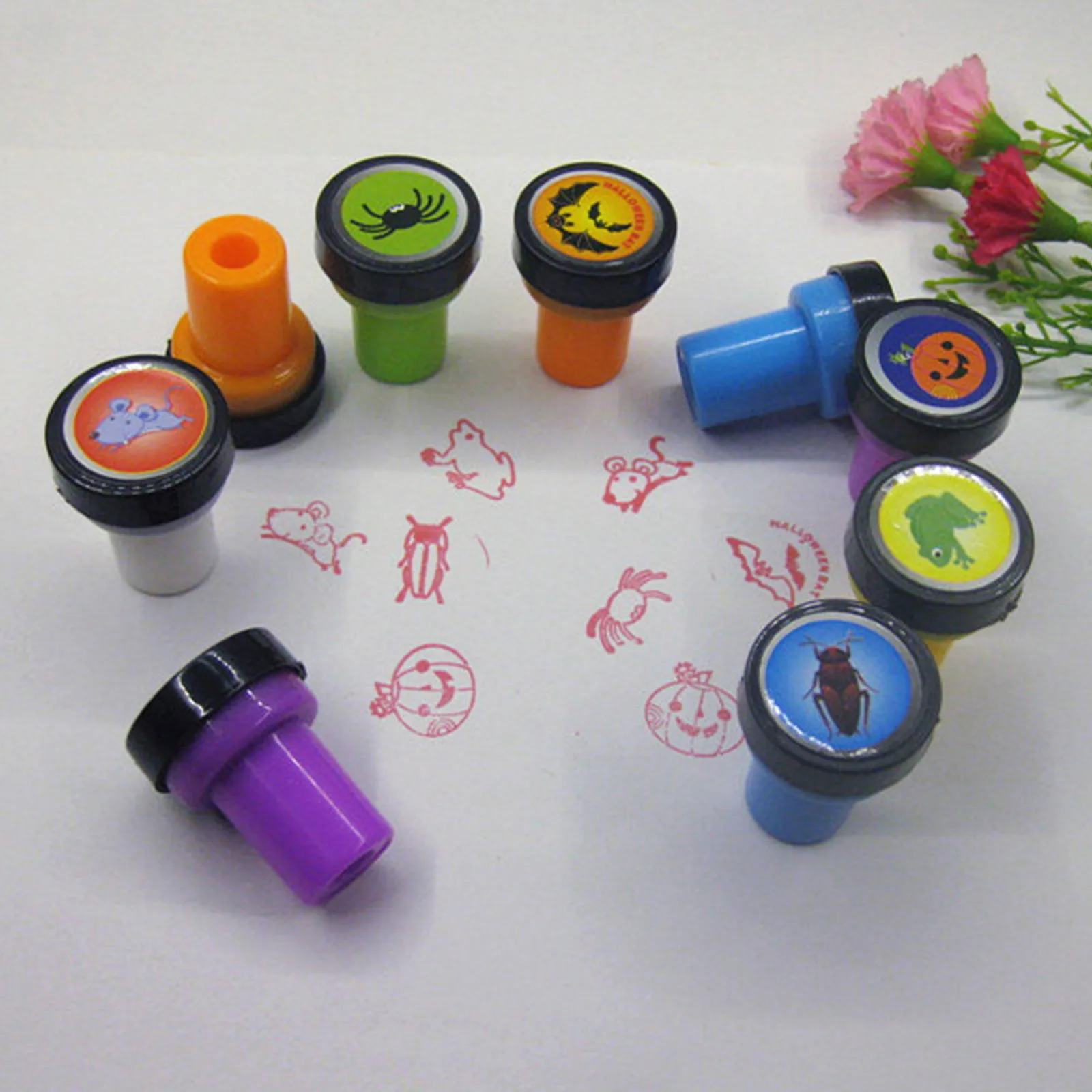 Halloween Cartoon Seal Diy Painting Kindergarten Supplies Cute Photo Album Decor Scrapbooking Stamper Ghost Bat Pumpkin #20 | Игрушки и