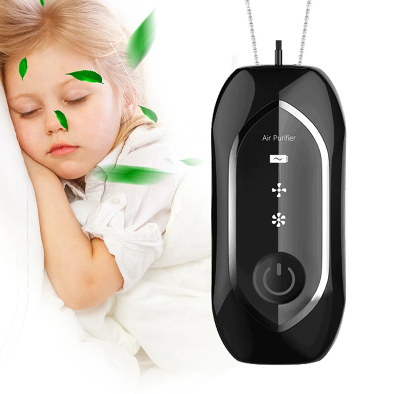 

2 Pcs Hanging Neck Air Purifier, Fashionable Personal Wearable Mini Necklace Air Purifier Negative Ion Generator