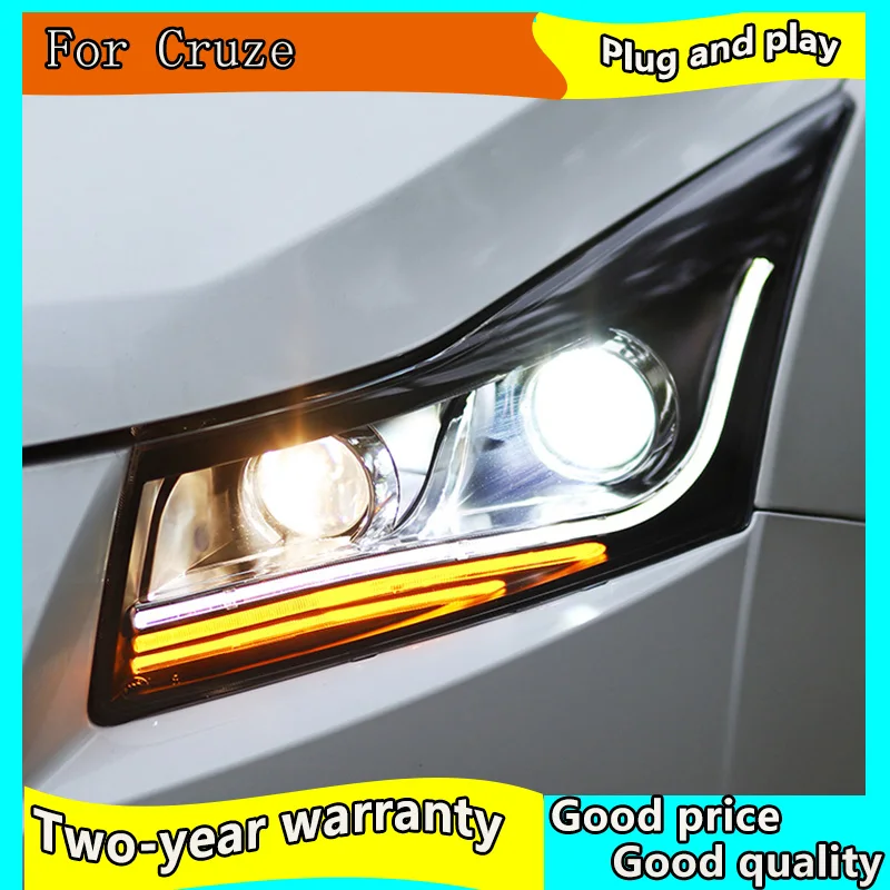

Car Styling for Chevrolet Cruze Headlights Cruze A8 LED Headlight DRL Lens Double Beam H7 HID Xenon Car Accessories