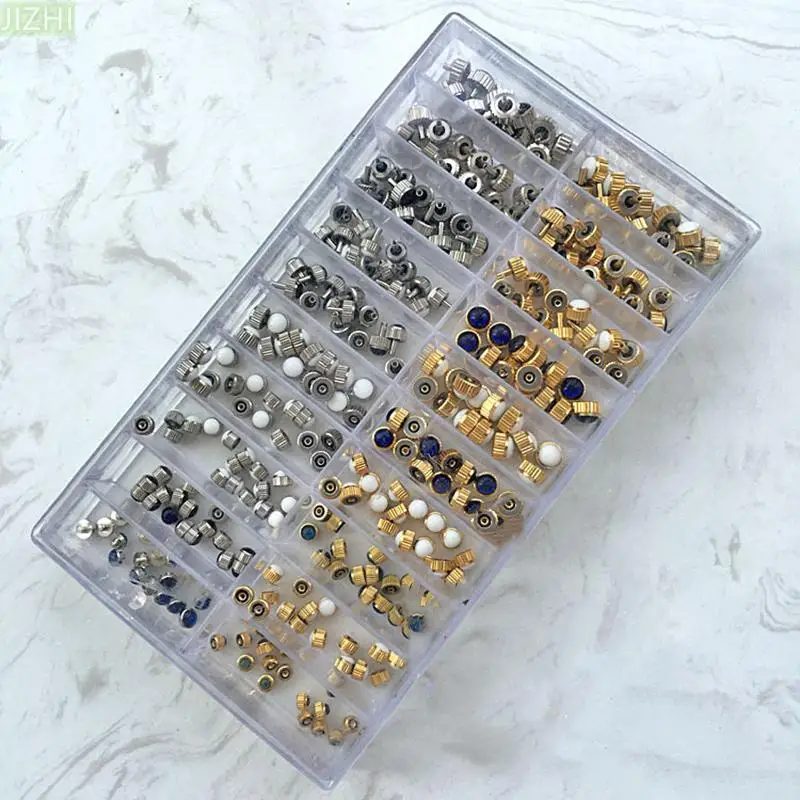 

360Pack Quartz&Mechanical Watch Repair Copper Mixed Watch Head Crown Wholesale Assortment Automatic Watch Crown