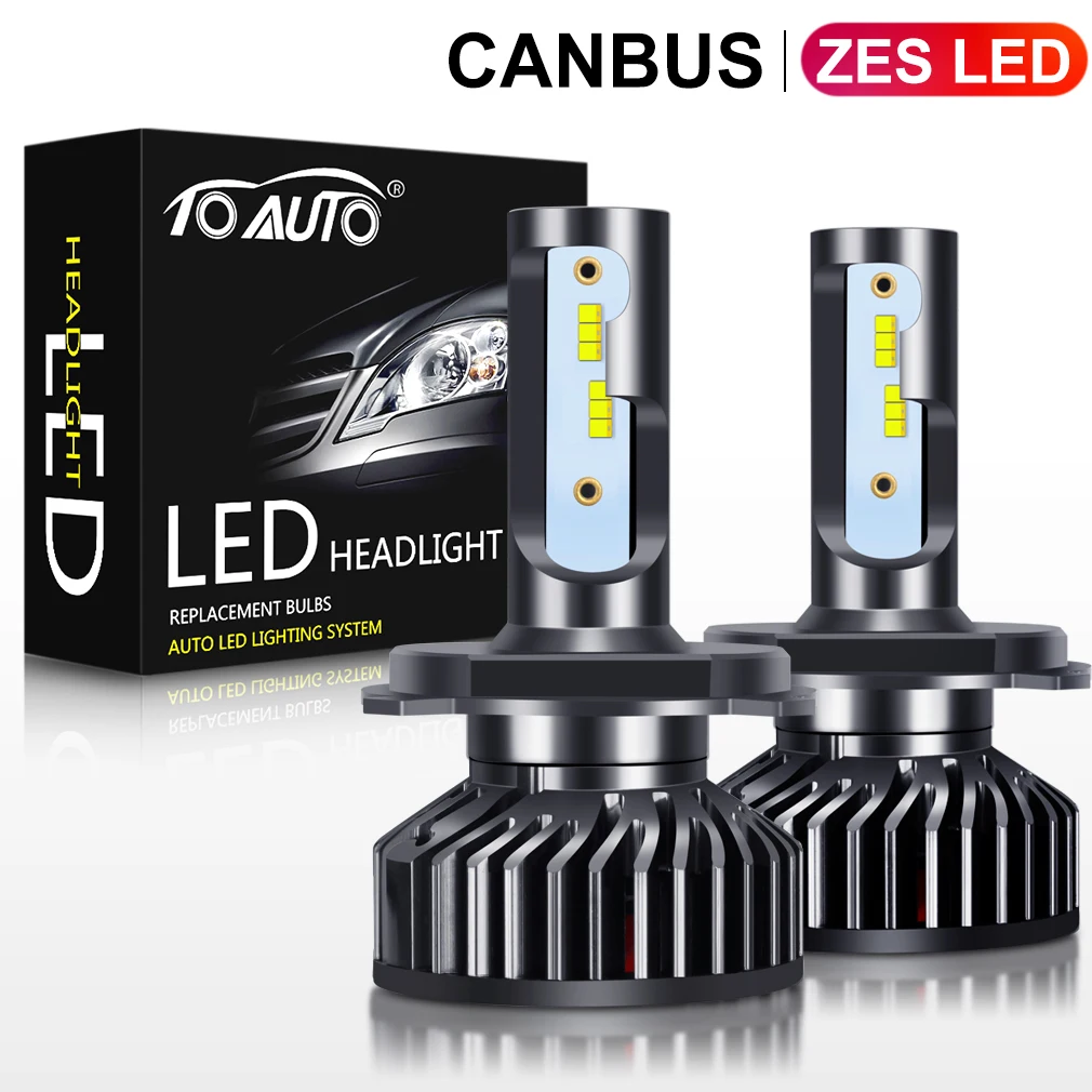 

ZES светодиодный ные чипы H4 Canbus H1 H3 H7 H8 H11 HB3 9005 HB4 9006, светодиодные лампы для автомобильных фар H27 880 881, автомобильная фара 12 в 5000K, 2 шт.