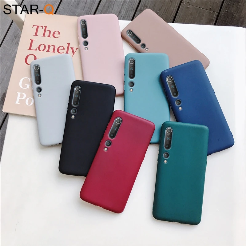 candy color silicone phone case for xiaomi mi 10 pro lite note 10 pro 10t t matte soft tpu cover case xiomi mi10 lite mi note10 free global shipping