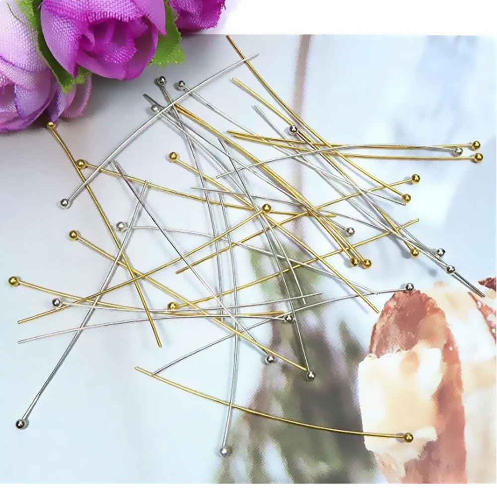 100 шт 8 размеров Нержавеющая сталь штырьки золотого серебряного цвета с