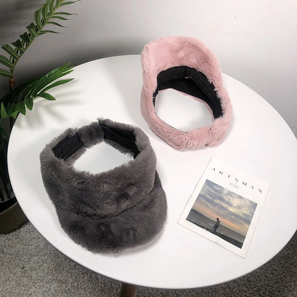 Женские козырьки, женская зимняя теплая уличная плюшевая шапка, шапка-ведро, шапки