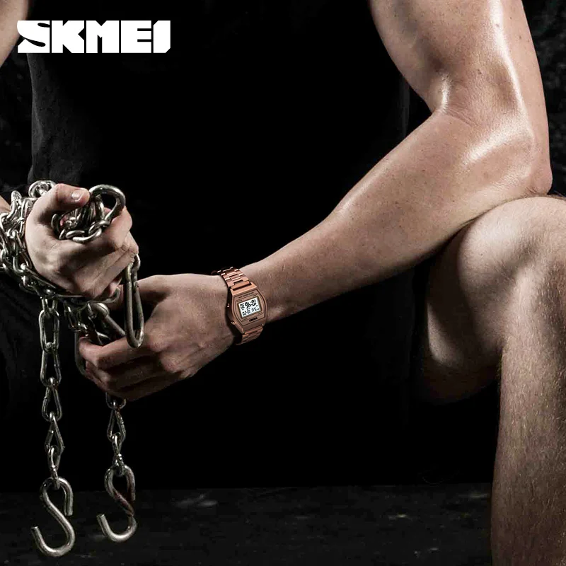 

SKMEI 1348 Mens Watches Famous LED Digital Watches For Male Clocks Stainless Steel Watch Men Herren Uhren