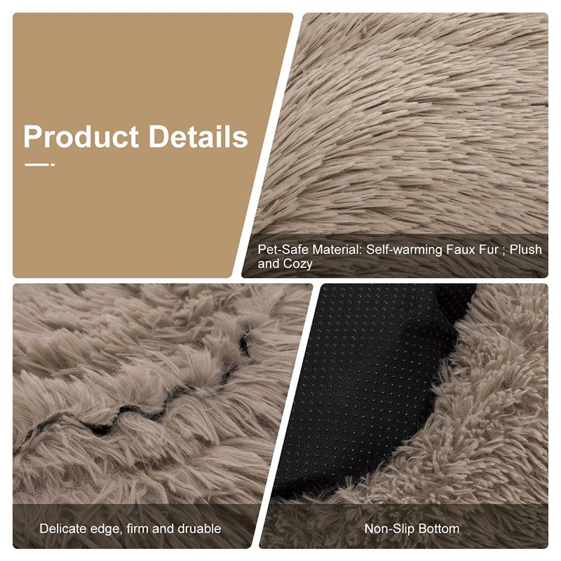 

Calming Comfy Dog Bed Round Pet Lounger Cushion For Large Dogs Cat Winter Dog Kennel Christmas Puppy Mat