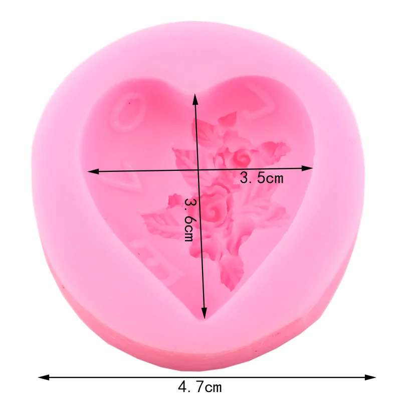 Свадебные любящее сердце Форма с объемными цветами в силиконовые формы торт