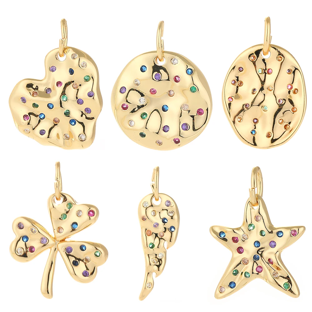 

Geometric Charms for Jewelry Making Supplies Gold Star Charm Pendant Diy Design Charms for Earrings Necklace Bracelet Copper CZ