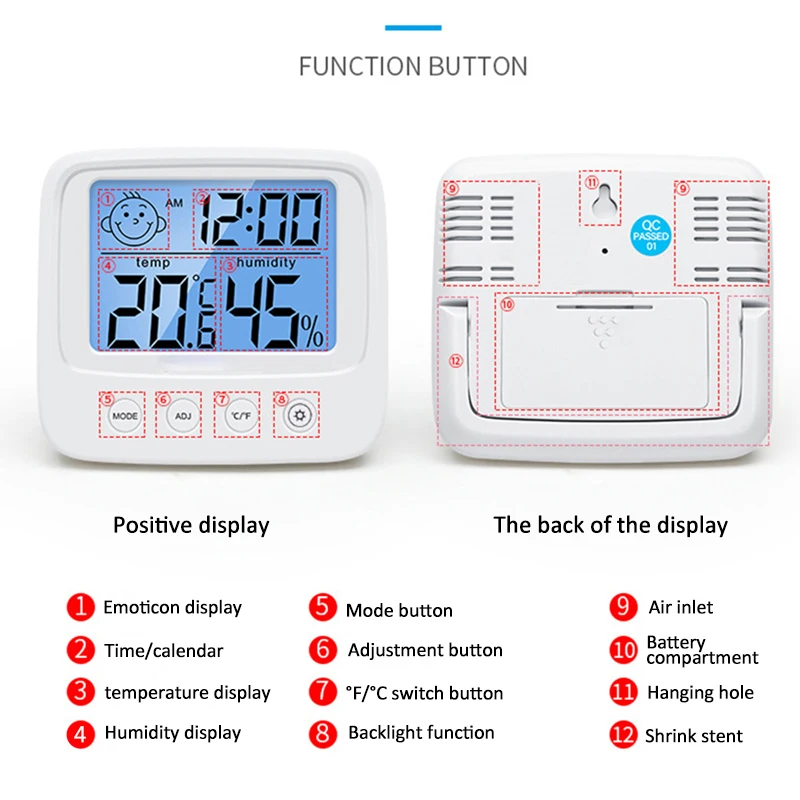 lcd digital temperature humidity meter indoor electronic sensor humidity meter thermometer weather station hygrometer gauge free global shipping