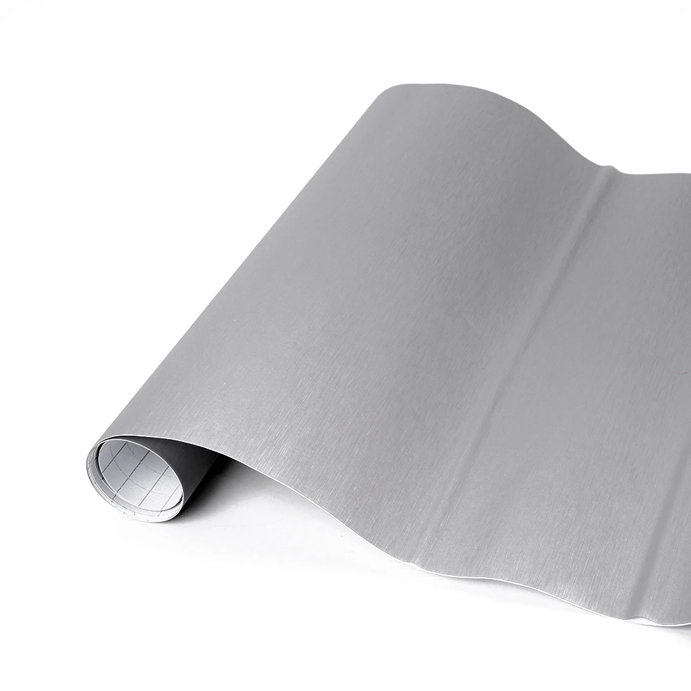 

31cm x 150cm Sticker Car Wall Sheet Exterior Brushed Vinyl Wrap Silver