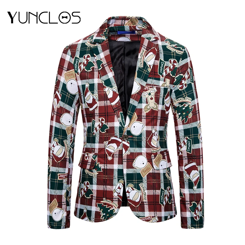 Мужские горячие рождественские куртки yunклос с принтом европейский размер