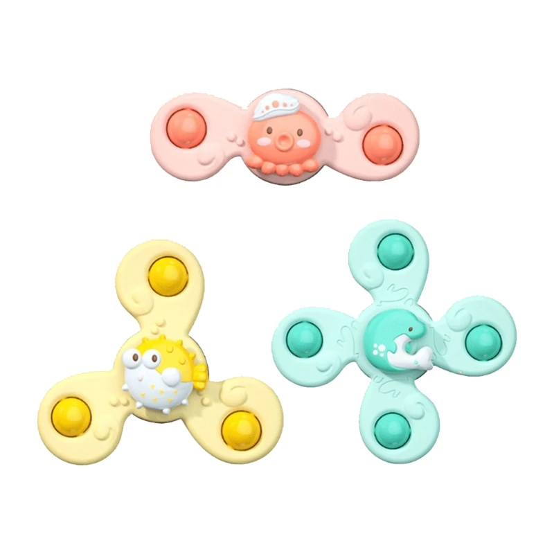 

3Pcs Marine Theme Fidget Spinner Finger Toy Powerful Baby Bath Suction Toys with Preferred Nylon Bearings