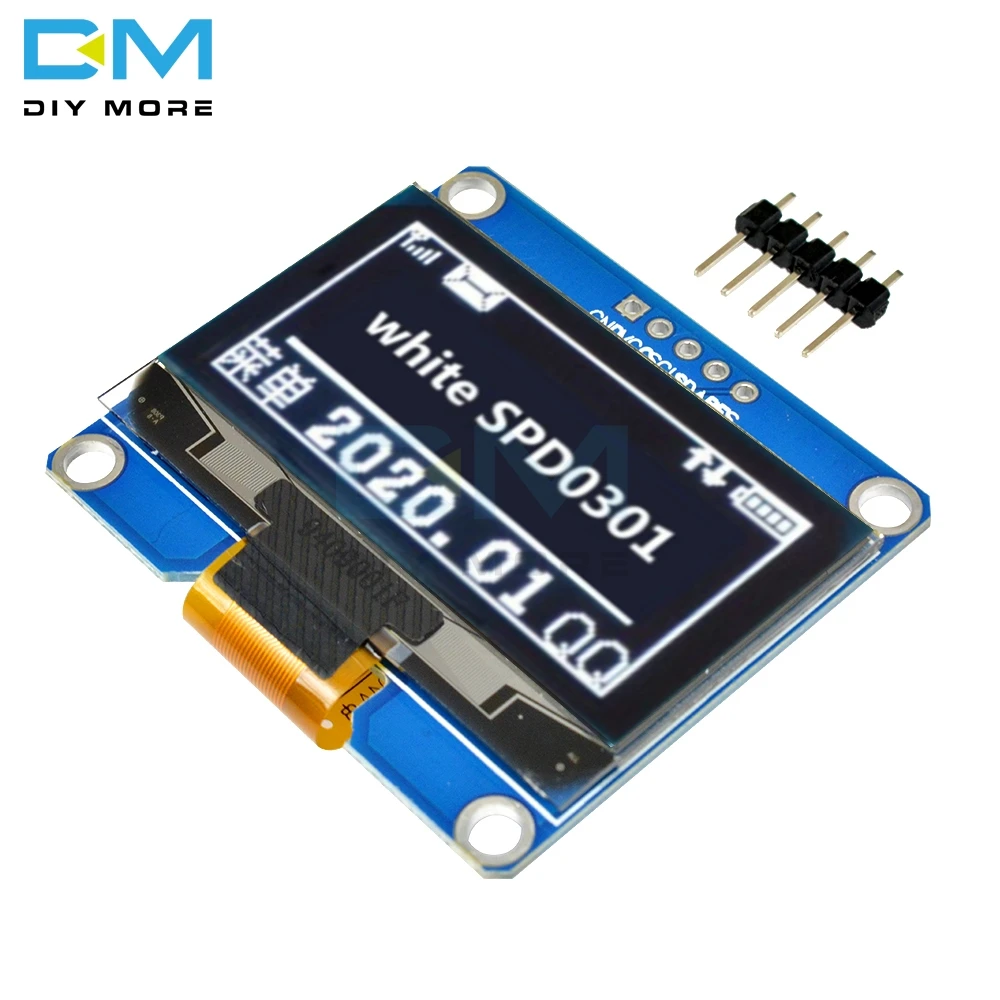 Ips 1,54 дюймов 5Pin ОСД дисплей модуль белый синий желтый 128x64 SPI интерфейс SPD0301 Драйвер IC Адаптер платы для arduino - Цвет: Белый
