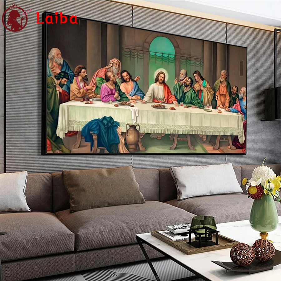 

Diamond Embroidery Religious Last Supper of Jesus Diamond Painting Full Square round drill Mosaic Cross Stitch Wall Art