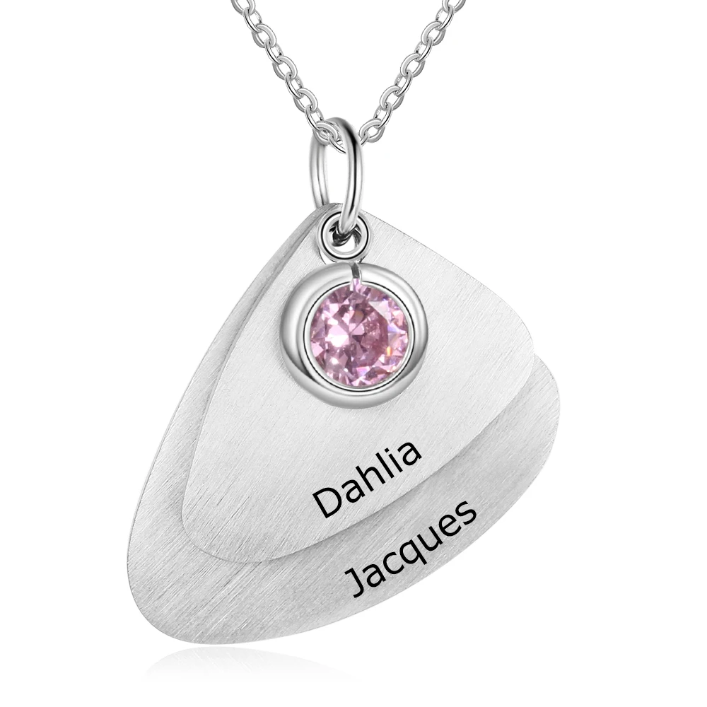 Персонализированное ожерелье с зодиакальным камнем из нержавеющей стали