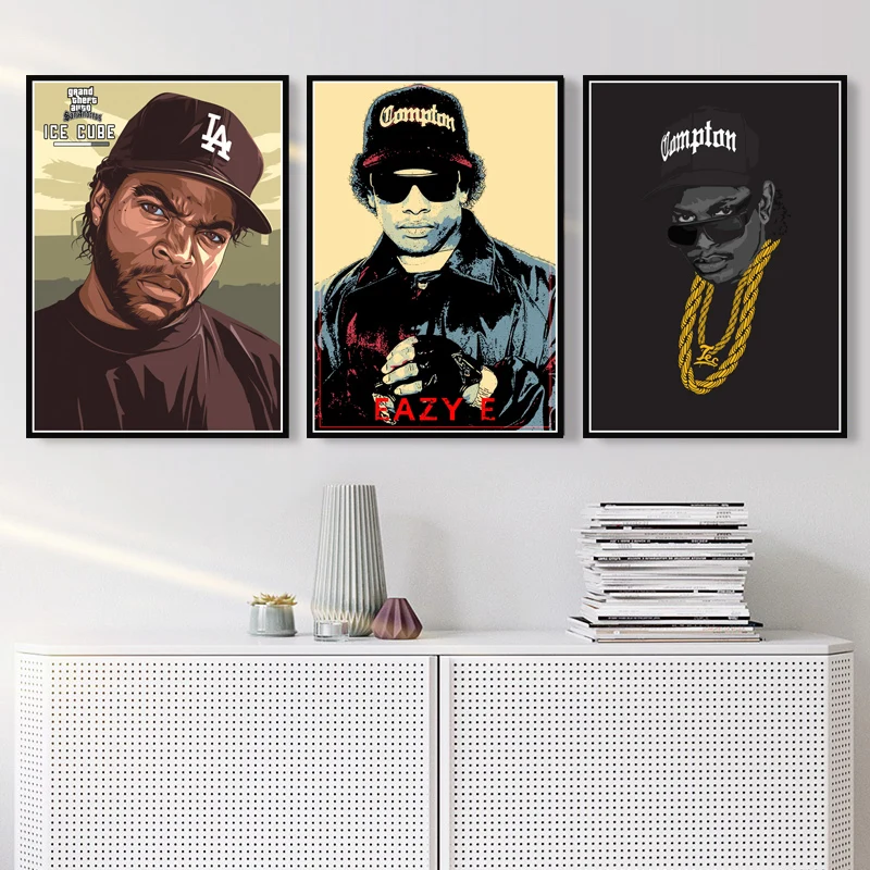 NWA в стиле хип хоп музыкальный Рэппер звезды кубика льда Eazy E холст печать
