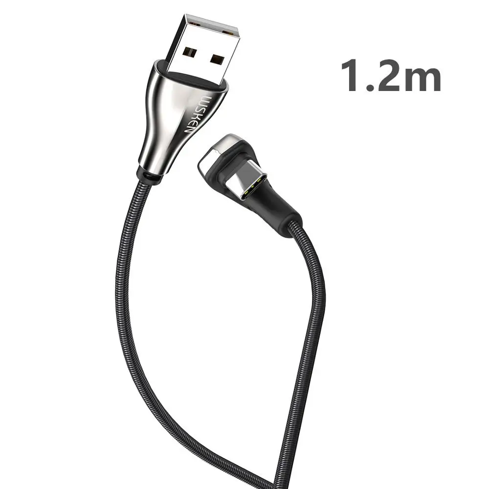 1.2M Mijia WSKEN кабель для передачи данных 3A usb type-C порт быстрая зарядка Быстрый зарядный передающий данные u-образный мобильный телефон линия для samsung - Цвет: 1.2M