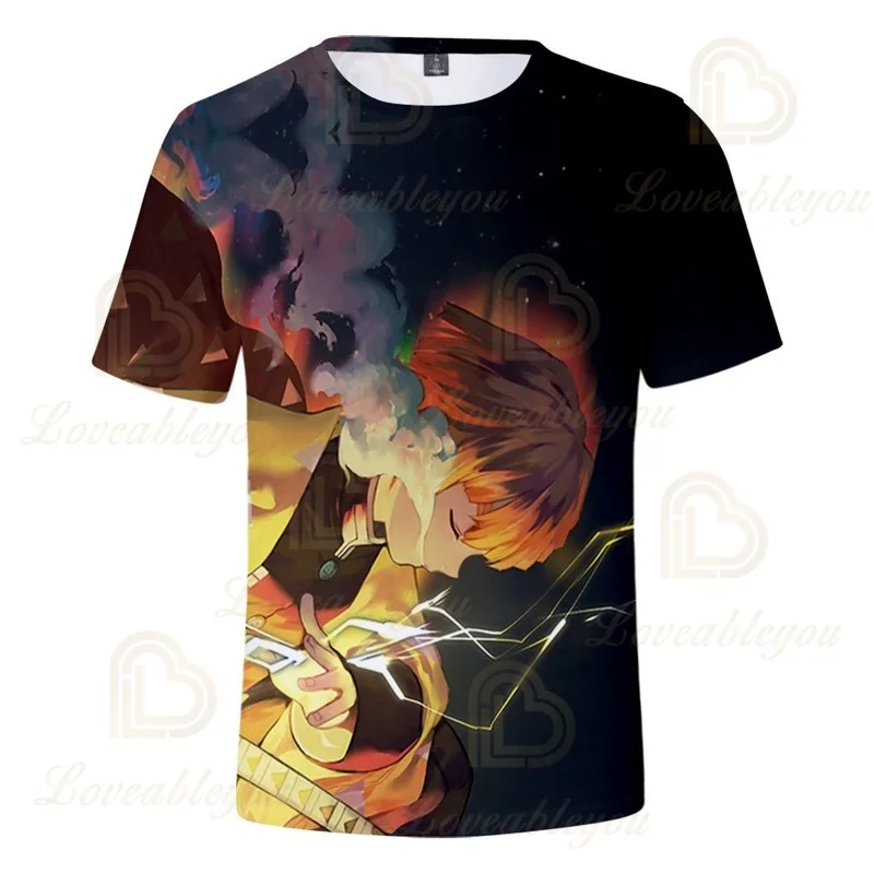 

2020 Summer Tshirt Demon Slayer 3d Print Men's Short Sleeve T-shirt Casual O Neck Tshirt for Children 100-160 Clothing
