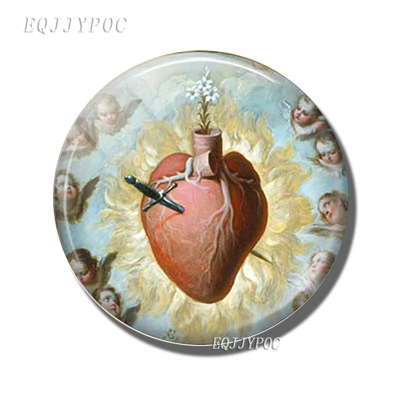 Священное Сердце холодильник магниты мексиканское Религиозное искусство