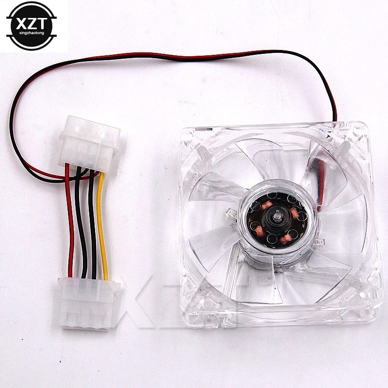 Синий светильник ПК компьютер вентилятор Quad 4 Светодиодный 80 мм чехол Вентилятор