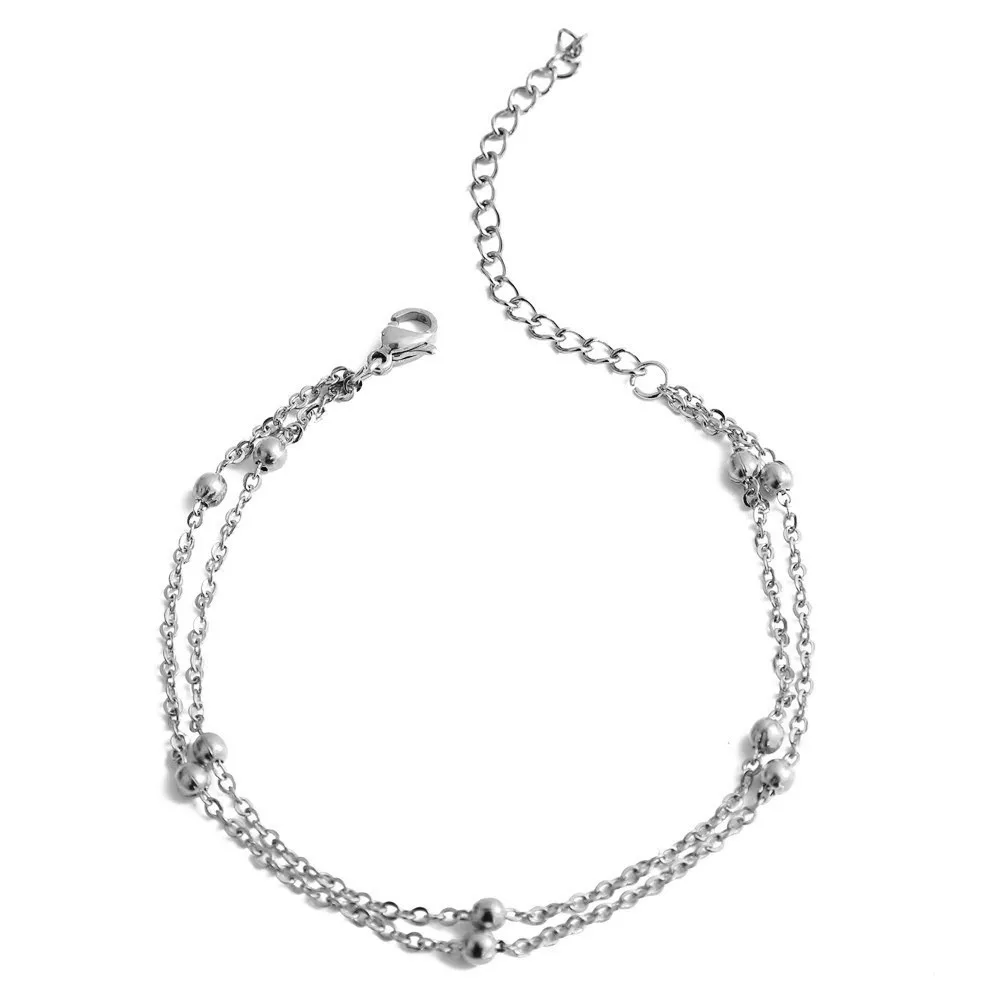 Бусины очаровательные браслеты золотой серебряный цвет нержавеющая сталь