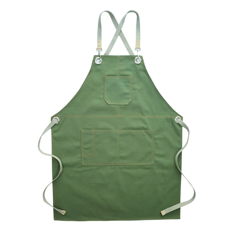 

Canvas Apron Crossback Straps Barista Bartender Waitstaff Pastry Chef Uniform Cafe Restaurant Florist Gardener Work Wear E67