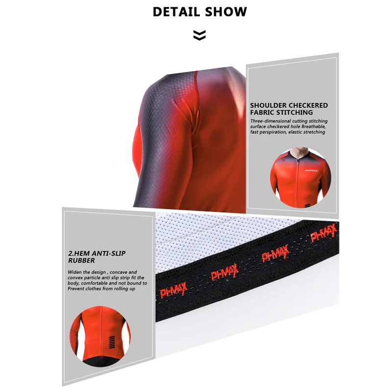 Мужская Профессиональная веломайка PHMAX с длинным рукавом одежда для езды на