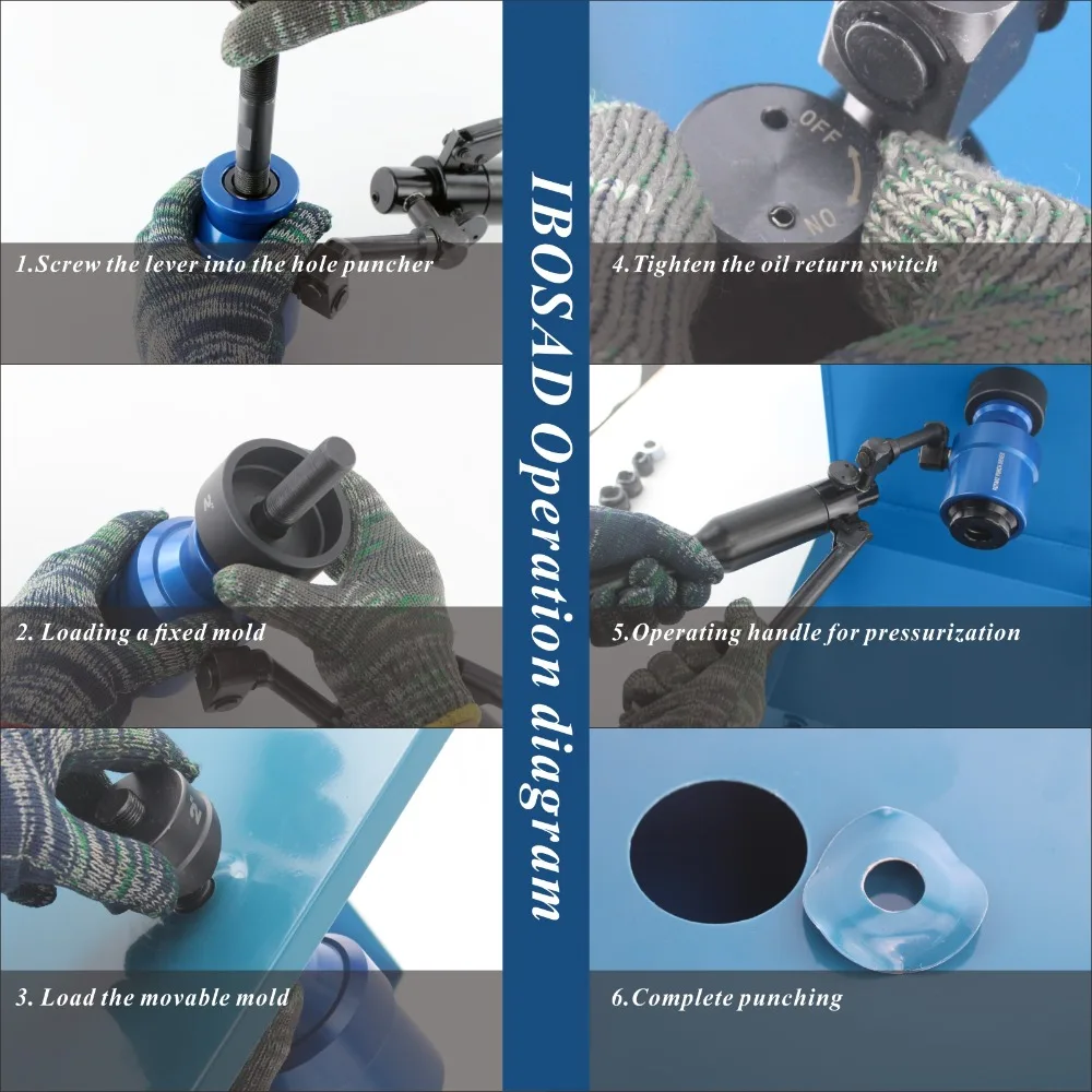 Гидравлический ручной перфоратор 120KN инструменты для изготовления дыроколов с