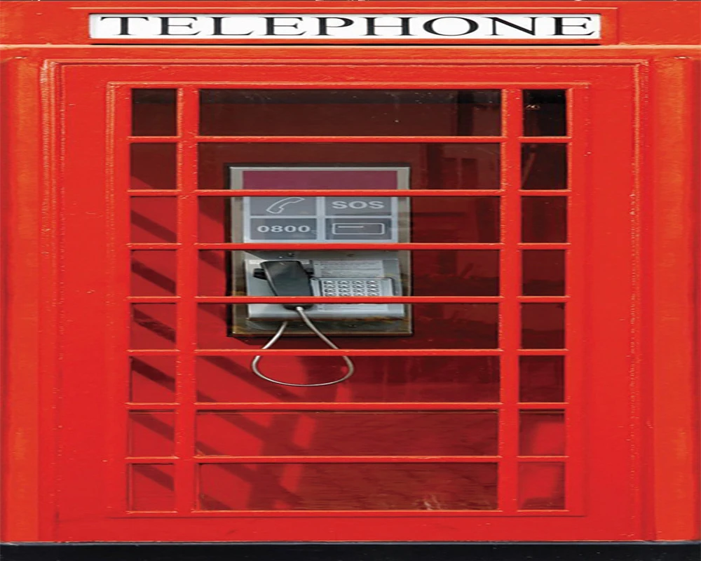 

Red Phone Booth 3d Curtains Modern Blackout Window Home Decoration European Kitchen Elegant Bedroom High Quality Curtain