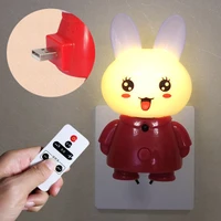remote control led night light usb 5v carton rabbit nigh lamp for baby children home bedroom ajustable brightness timing light
