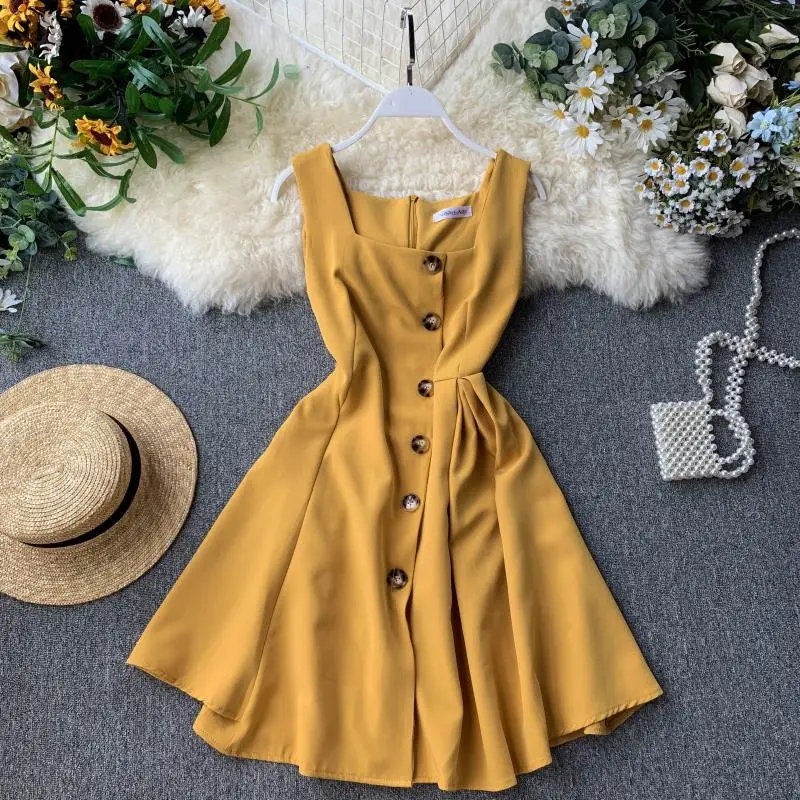 Женское винтажное платье без рукавов FMFSSOM облегающее однобортное в стиле ретро с