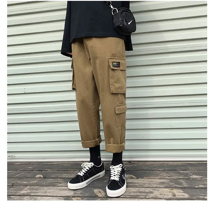LAPPSTER Men Streetwear Cargo Pants Mens Overalls Hip Hop Joggers Thick Winter Sweatpants Male Harem Fashoins Track Pants