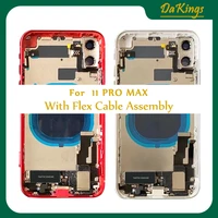 full housing for iphone 11 11 pro11 pro max back glass battery cover middle frame chassis with flex cable assembly replacement