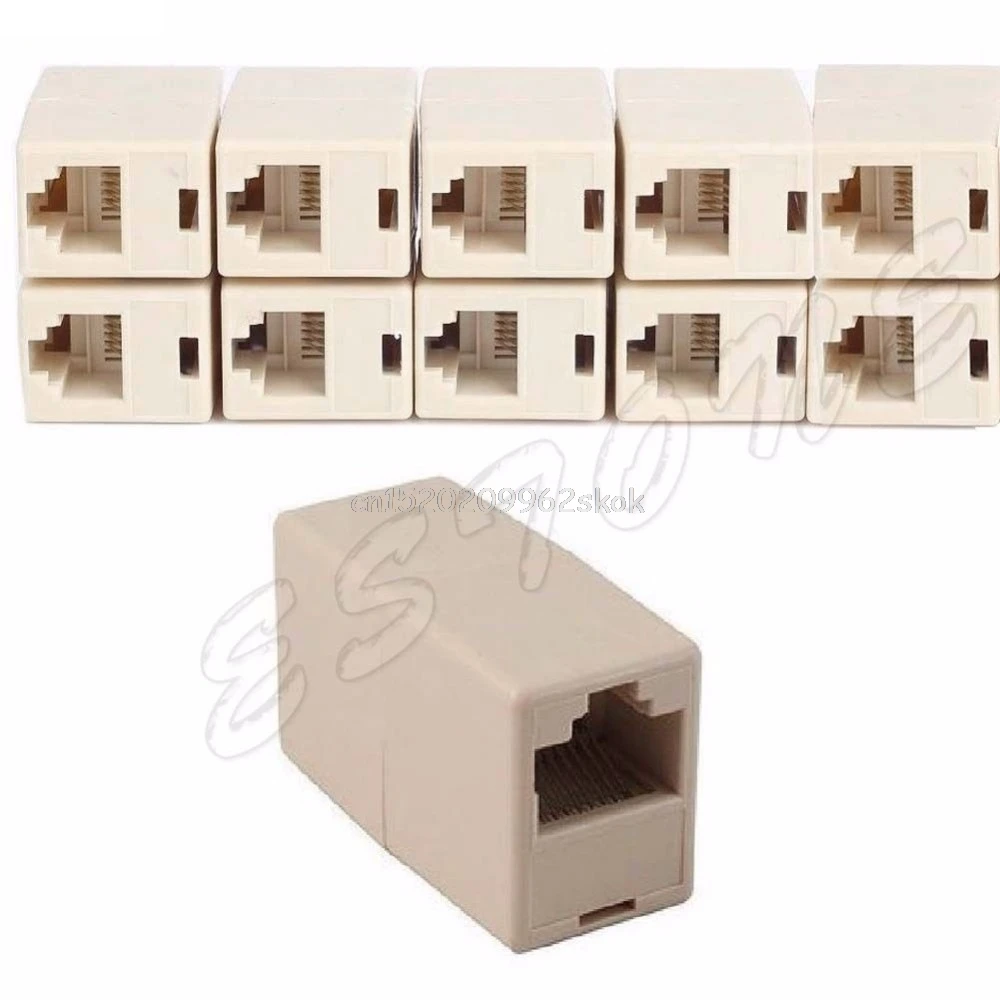 10 шт. RJ45 CAT5 Соединительный разъем сетевой LAN Кабельный соединитель расширителя