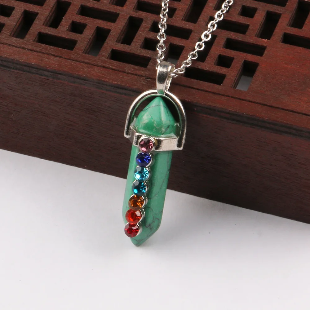 Натуральный камень шестиугольный опал кулон бутик семь чакр мощный ожерелье