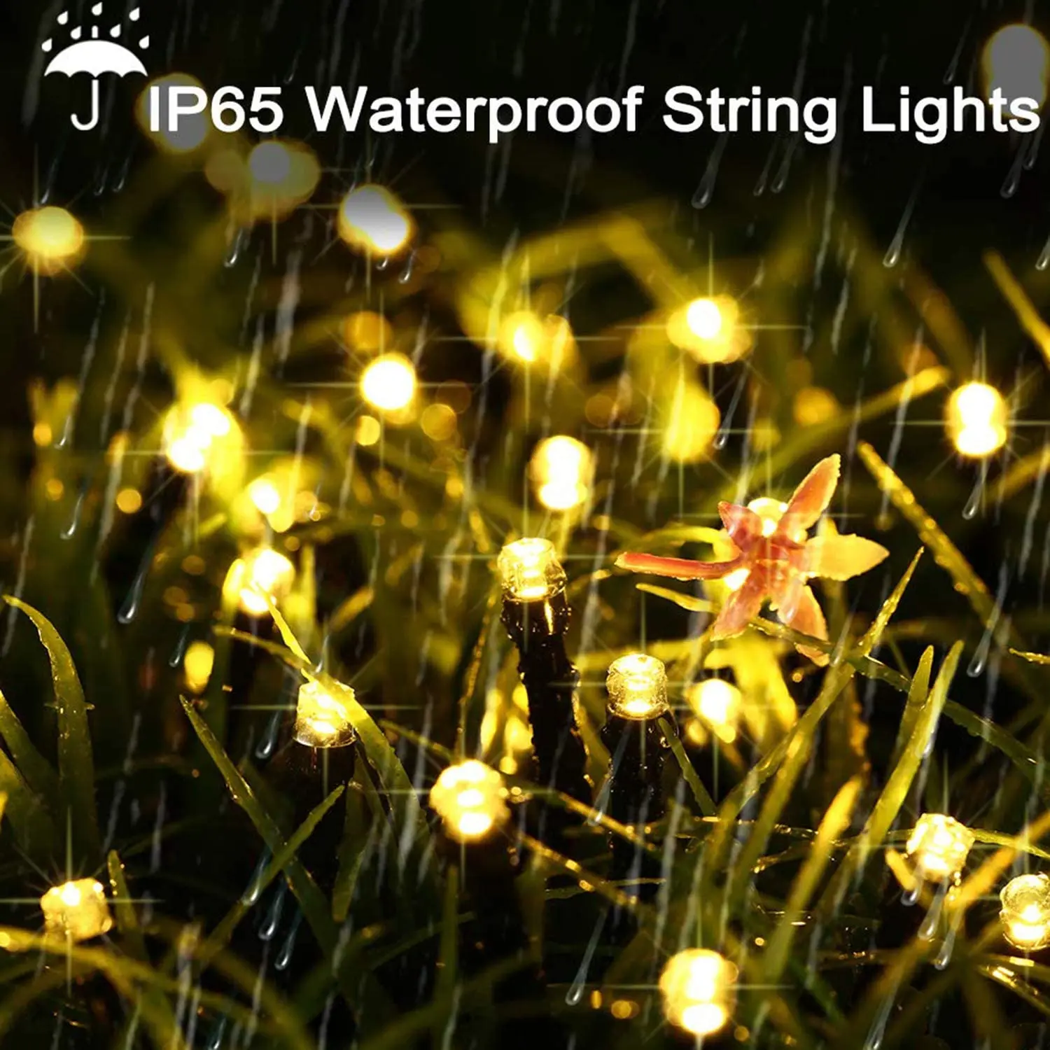 Светодиодные гирлянды на солнечных батареях 8 режимов наружные