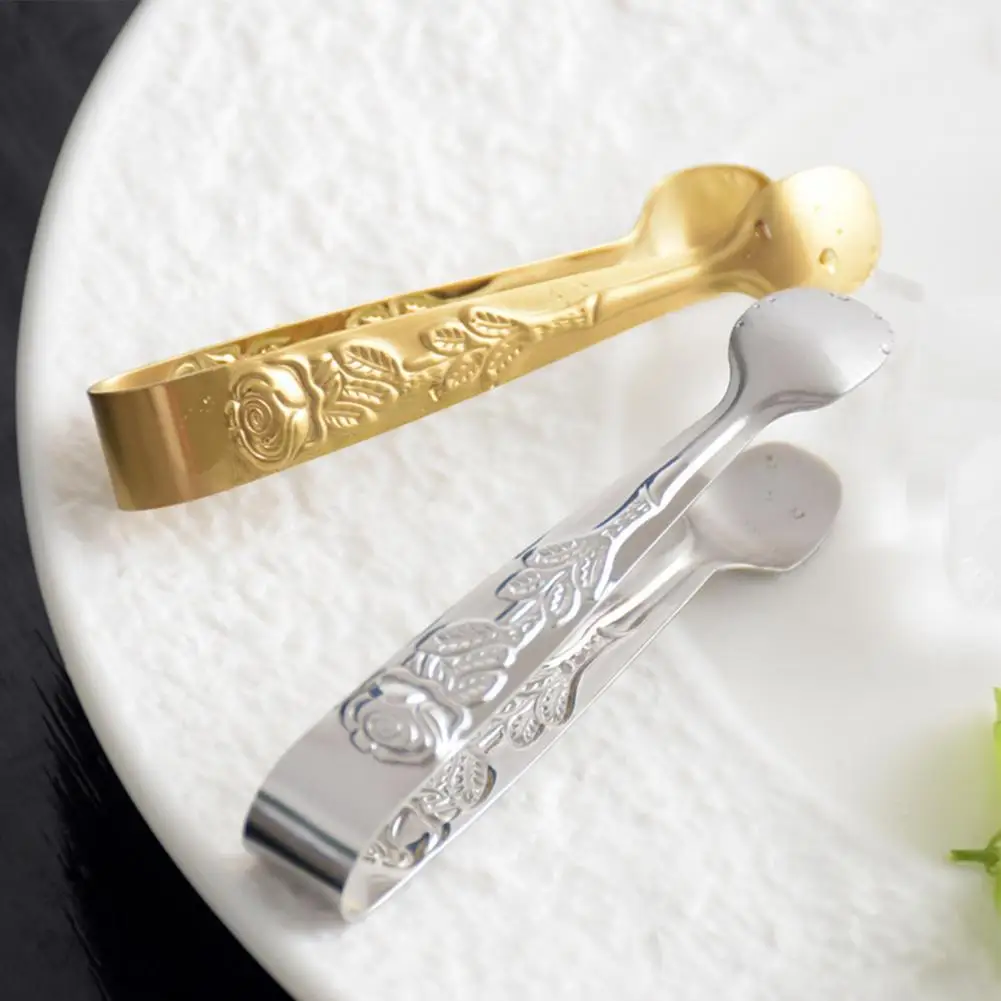 

Food Clips Dust Proof Easy Grip Stainless Steel Bread Baking Food Serving Tongs for Kitchen