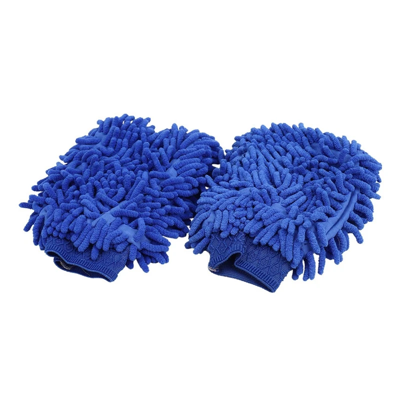 

2 Pack Wash Gloves with 2Pcs Cleaning Cloth & 1x Soft Car Cleaning Glove Car Wash Gloves Maximum Absorbancy Glove