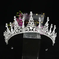 square crystal crown baroque princess quinceanara tiara wedding hair accessories bride