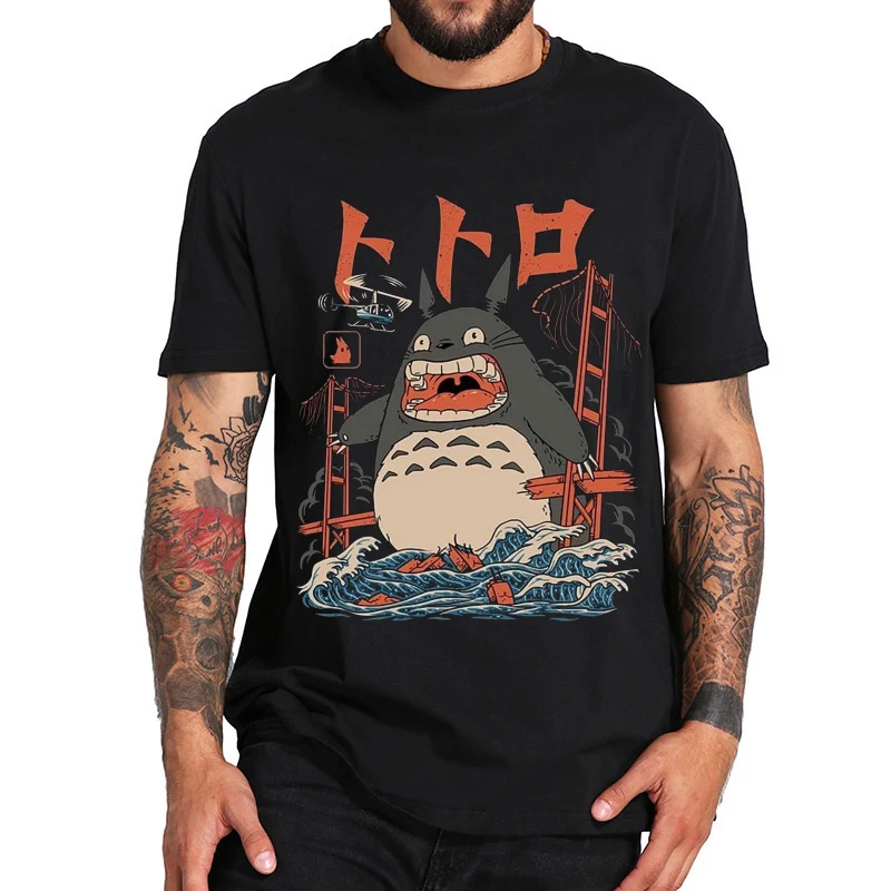 

Totoro Printing Anime Harajuku Printing Tshirt unisex Oversized Short Sleeve T-shirt Spring Summer