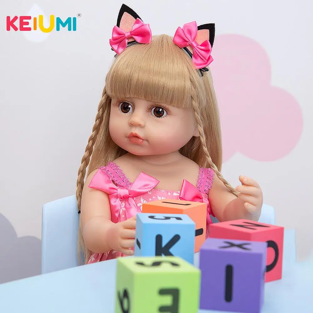 Кукла-реборн KEIUMI полностью силиконовая Реалистичная кукла-младенец для купания
