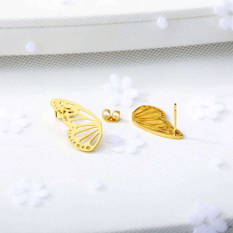 

2019 new fashion jewelry simple and elegant wild personality butterfly gold earrings wholesale